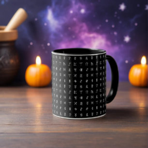 Black & White Nordic Rune Ceramic Mugg