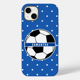 Black White och Blue Soccer Player Sports Monogram