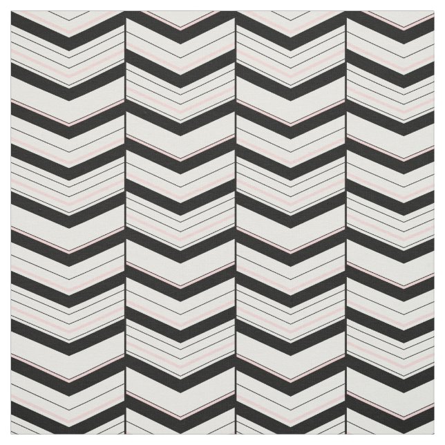 Black White och  Chevron Fabric Tyg (Provkarta)