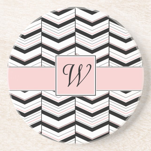 Black White och  Chevron Sandstone Underlägg Sandsten (Framsidan)