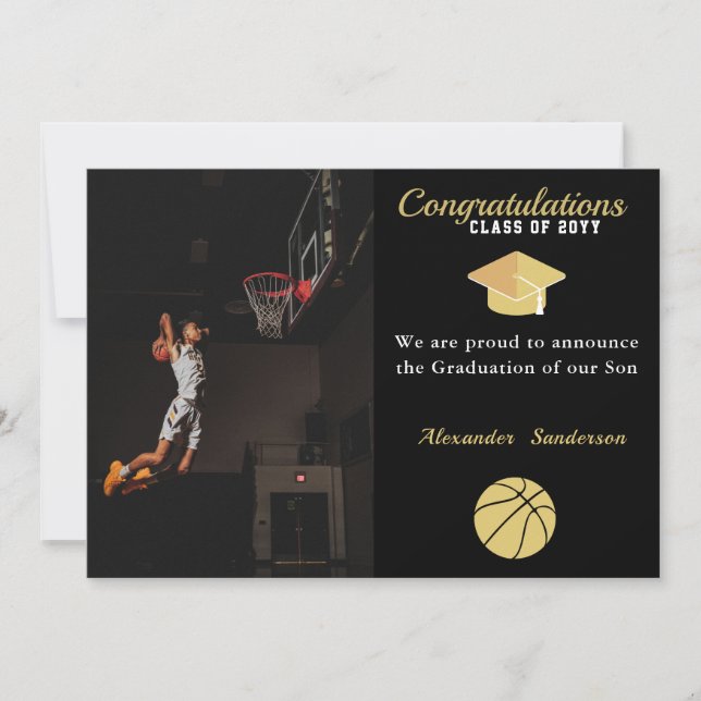 Black White och Golden Basketball studenten Meddelande (Framsida)