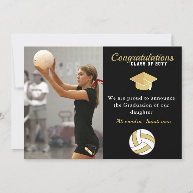 Black White och Golden Volleyball studenten Meddelande (Framsida)