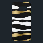 Black White och Guld Modern Zebra ränder Galaxy S5 Skal<br><div class="desc">Elegantens moderna svarta vita och guld rand abstrakt som är stiliserad i zebra ränder mönster</div>