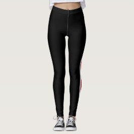 Black White och Red CheerLedare Leggings
