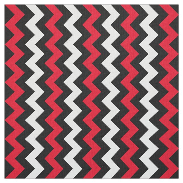 Black White och Red Chevron Tyg (Provkarta)
