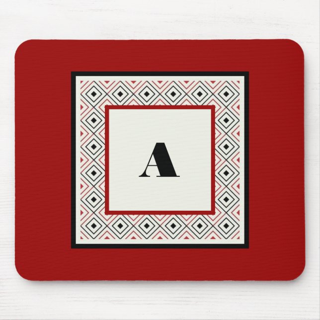 Black White och Vin Anpassningsbar Modern Mousepad Musmatta (Framsidan)