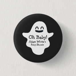 Black & White Oh Baby! Ghost Halloween Baby Shower Knapp