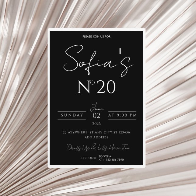 Black & White Old Money Birthday Invitation Inbjudningar (Skapare uppladdad)