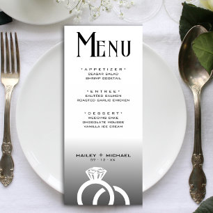 Black & White Ombre Wedding Ring Reception Meny