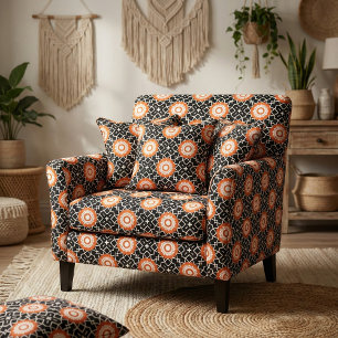 Black White Orange Mosaic Moroccan Geometric Tyg