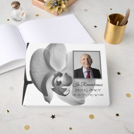 Black White Orchid Firande of Life Memorial Gästböcker