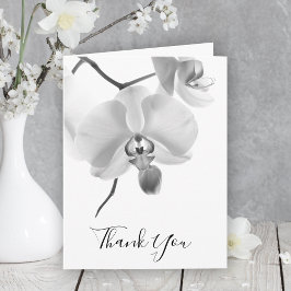 Black White Orchids på Stem Sympathy Tack Kort