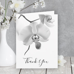 Black White Orchids på Stem Sympathy Tack Kort