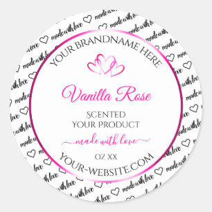 Black White Ord Cloud Product Labels Rosa Hearards Runt Klistermärke