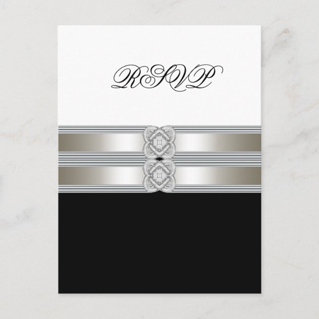 Black White OSA Postard Inbjudan Vykort (Framsida)