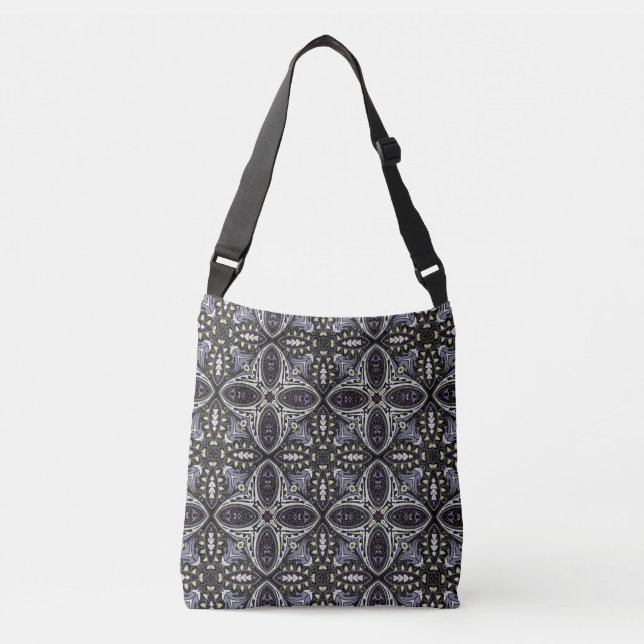 Black & White Paisley Crossbody Bag Axelväska (Framsida)