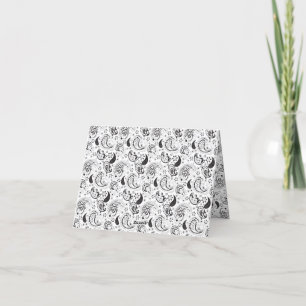 Black & White Paisley Mönster - Elegant Textilkons Tack Kort