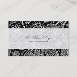 Black & White Paisley Mönster Visitkort