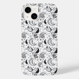 Black & White Paisley Pattern –Elegant Textile Art
