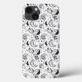 Black & White Paisley Pattern –Elegant Textile Art