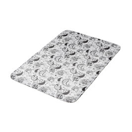 Black & White Paisley Pattern –Elegant Textile Art Badrumsmatta