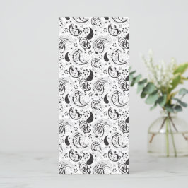 Black & White Paisley Pattern –Elegant Textile Art Meny