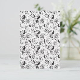 Black & White Paisley Pattern –Elegant Textile Art Tack Kort