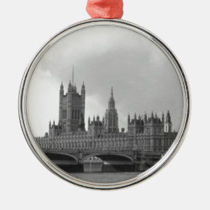 Black White Palace of Westminster Julgransprydnad Metall