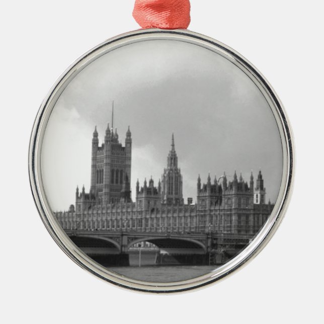 Black White Palace of Westminster Julgransprydnad Metall (Framsidan)