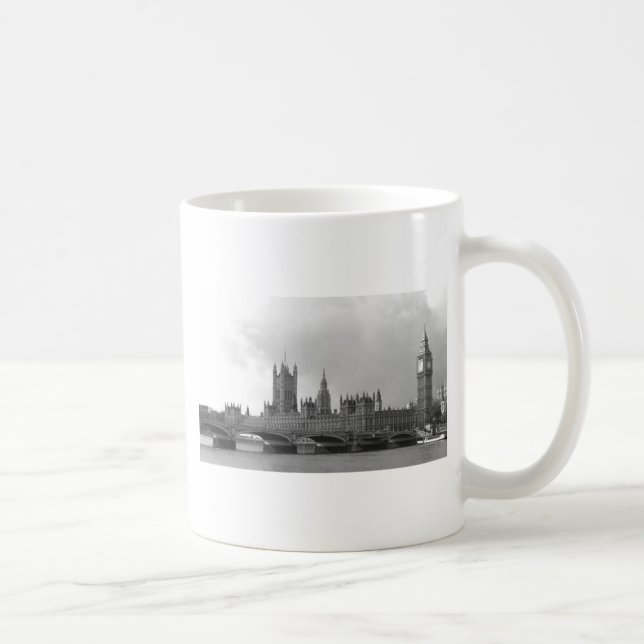 Black White Palace of Westminster Kaffemugg (Höger)