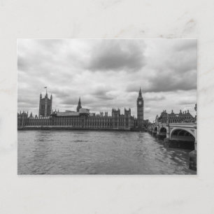 Black & White Palace of Westminster London Travel Vykort