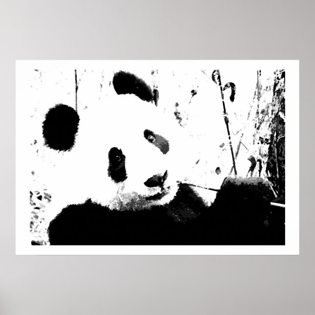 Black & White Panda Ansikte Poster utskrifter (Framsidan)