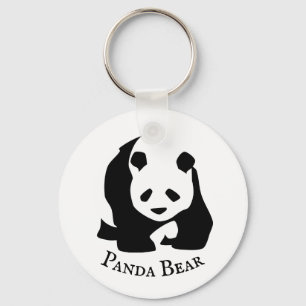 Black White Panda Bear Nyckelring