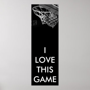 Black & White Panoramic Basketball Poster