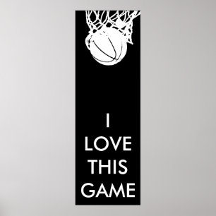 Black & White Panoramic Basketball Poster
