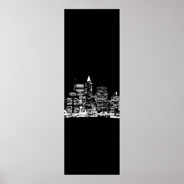 Black & White Panoramic New York City Poster (Framsidan)