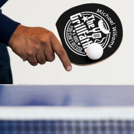 Black White Pappa Personlig BBQ Grillfather Pingisracket