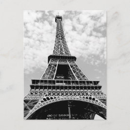 Black & White Paris Eiffel Torn Vykort