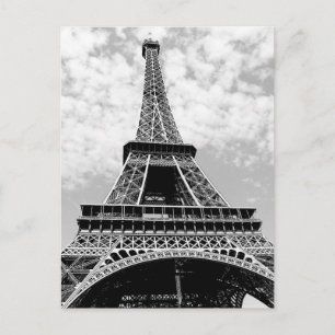Black & White Paris Eiffel Torn Vykort