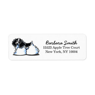 Black White Parti Cocker Spain Returadress Etikett
