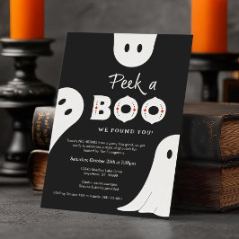 Black White Peek A Boo Spöken Halloween fest Inbjudningar
