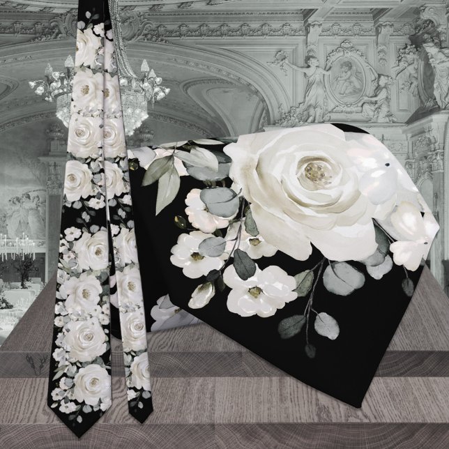 Black & White Peony Sage Eucalyptus Bröllop Slips (Skapare uppladdad)