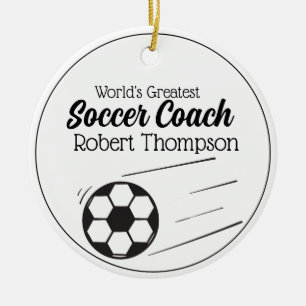 Black White Personlig Ocer Coach Orname Julgransprydnad Keramik