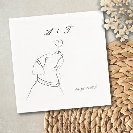 Black White Pet Doodle par Bröllop Monogram Pappersservett