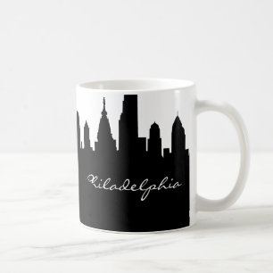 Black & White Philadelphia City Skyline Kaffemugg