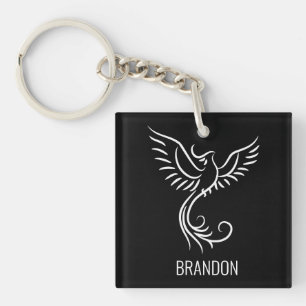 Black White Phoenix Mystical Bird Stiga upp