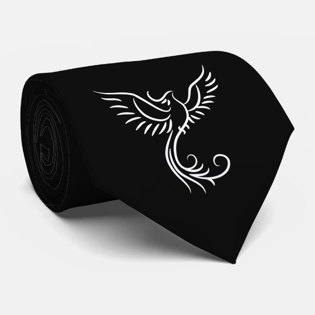 Black White Phoenix Mystical Bird Stiga upp Slips (Rullad)