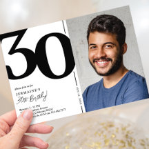 Black White Photo 30års födelsedag Party