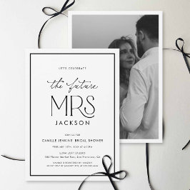Black & White Photo Bridal Shower Invitation Inbjudningar