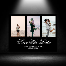 Black White Photo Bröllop spara datum Helg Vykort